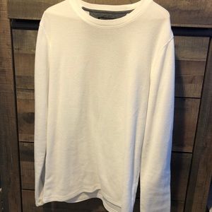 Banana Republic White Waffle Henley Long Sleeve